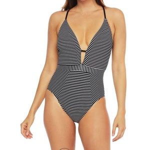 LaBlanca Pin Stripes V-Front Keyhole One Piece
